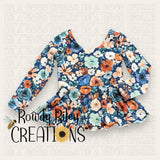 RTS- Rust and Royal Floral Peplum