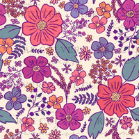 Pretty Floral (purple&orange)