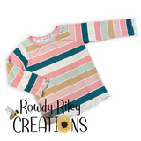 Navy Floral Chex Stripes